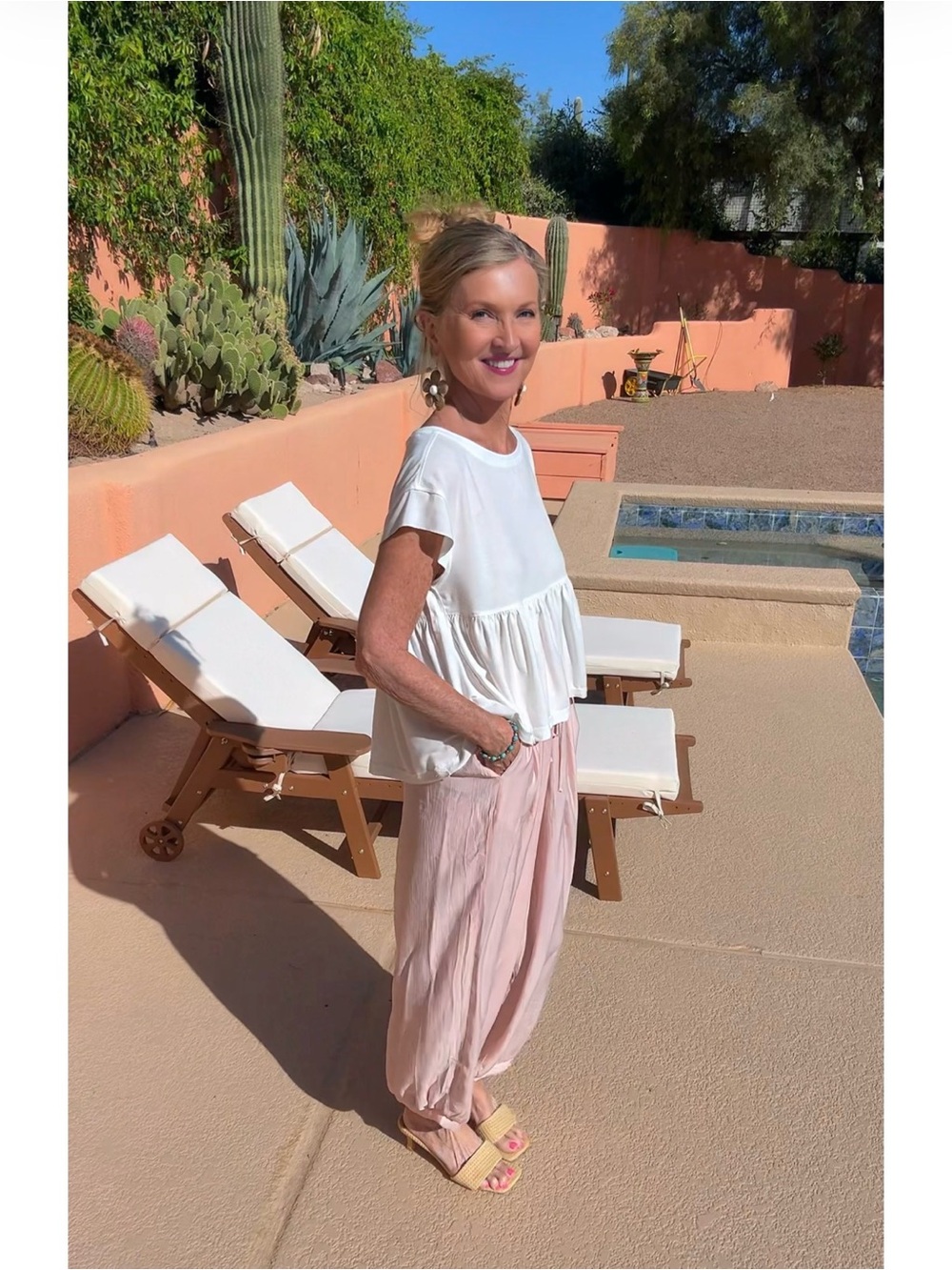 NWT SILKY LIKE Light Pink Relaxed Balloon Pants-S - Picture 14 of 16
